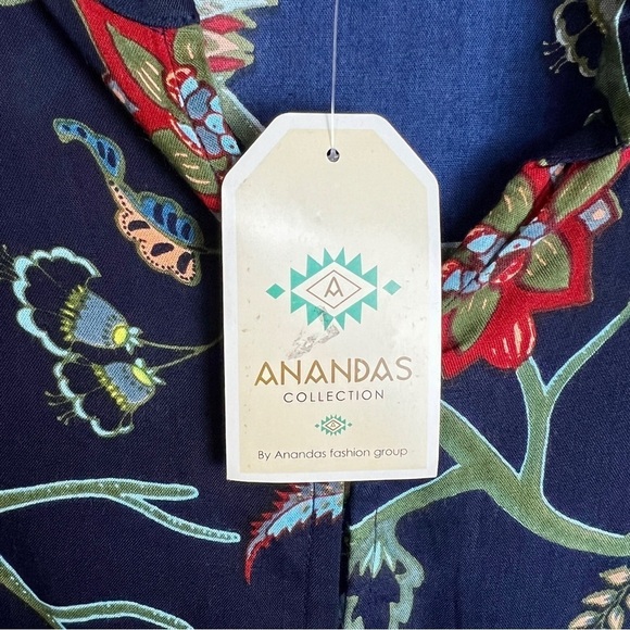 NEW Ananda’s Collection Blue Floral Dress Coverup size 1X - Picture 4 of 9